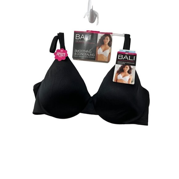 New Bali Size 36C One Smooth U Underwire Bra, Smoothing & Concealing Black - Picture 3 of 12